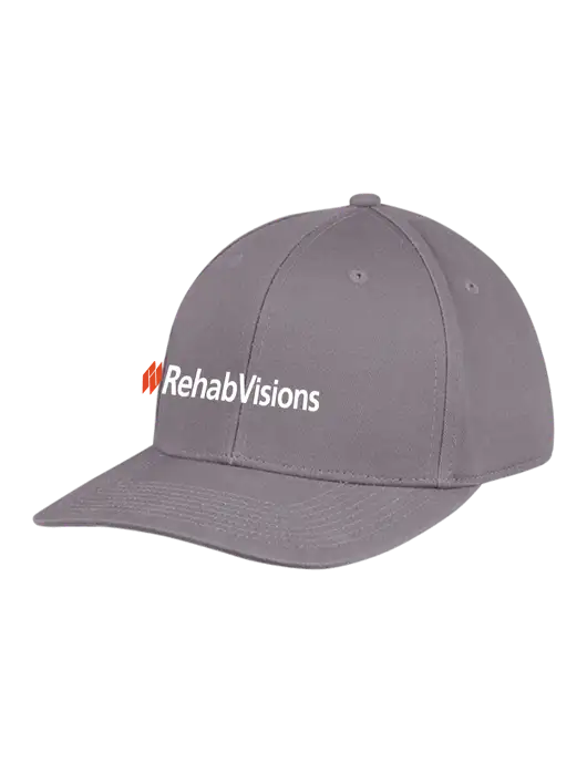 RehabVisions Premium Modern Structured Twill Charcoal Snapback Cap w/RehabVisions Logo