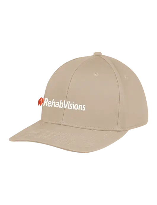 RehabVisions Premium Modern Structured Twill Tan Snapback Cap w/RehabVisions Logo
