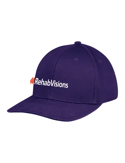 RehabVisions Premium Modern Structured Twill Purple Snapback Cap w/RehabVisions Logo