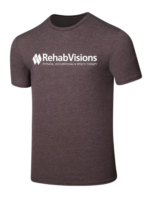 RehabVisions Seriously Soft Heathered Brown T-Shirt w/RehabVisions Logo