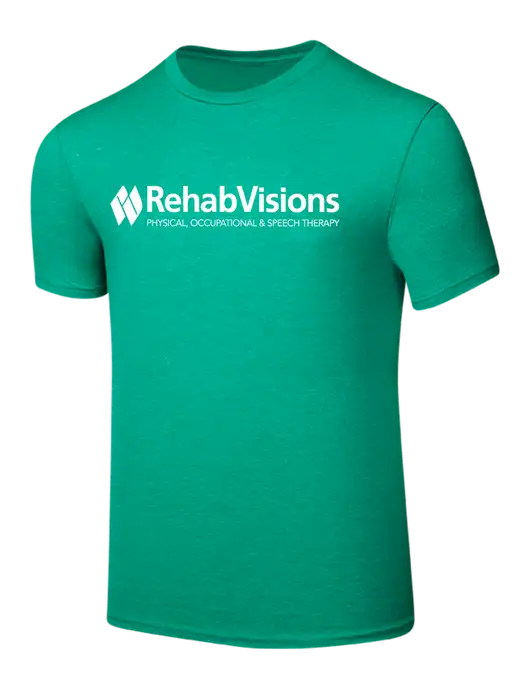 RehabVisions Seriously Soft Heathered Kelly Green T-Shirt w/RehabVisions Logo