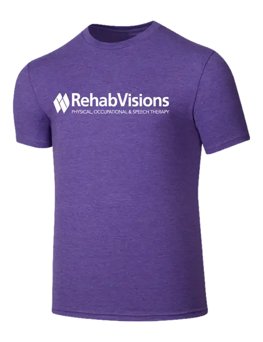 RehabVisions Seriously Soft Heathered Purple T-Shirt w/RehabVisions Logo