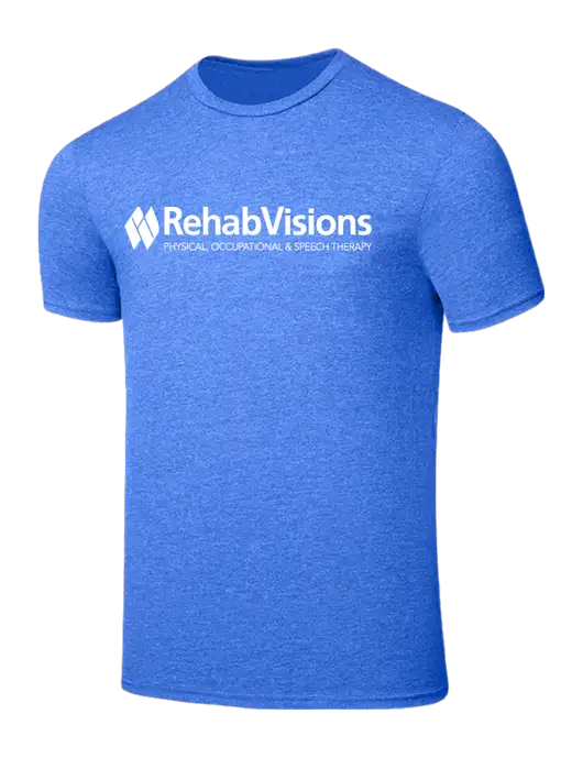 RehabVisions Seriously Soft Heathered Royal T-Shirt w/RehabVisions Logo