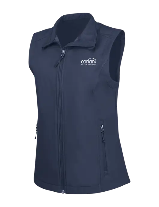 Cariant Dress Navy Blue Womens Core Soft Shell Vest w/Cariant Logo
