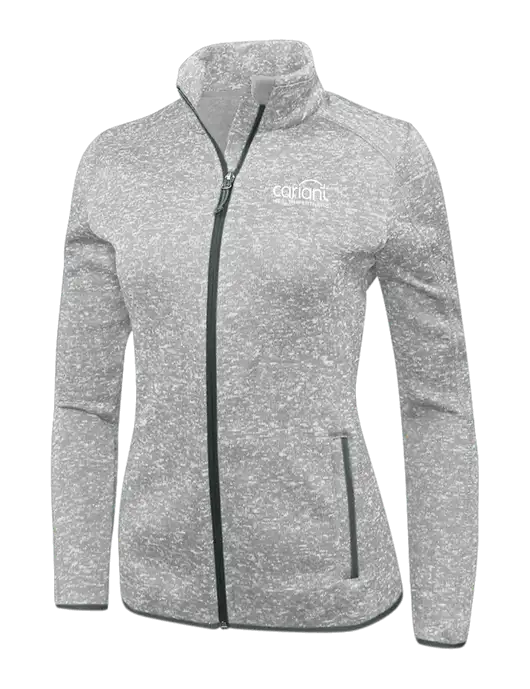 Cariant Grey Heather Womens Sweater Fleece Jacket w/Cariant Logo
