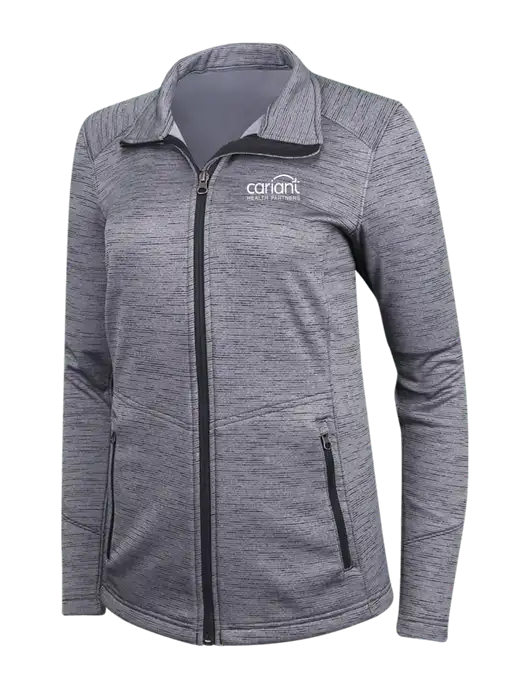 Cariant Grey Womens Digi Stripe Fleece Jacket w/Cariant Logo