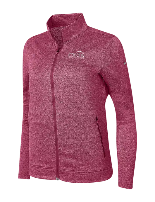 Cariant NIKE Vivid Pink Heather Womens Therma Fit Performance Full-Zip Fleece Jacket w/Cariant Logo