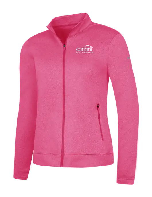 Cariant NIKE Pink Heather Womens Therma Fit Performance Full-Zip Fleece Jacket w/Cariant Logo