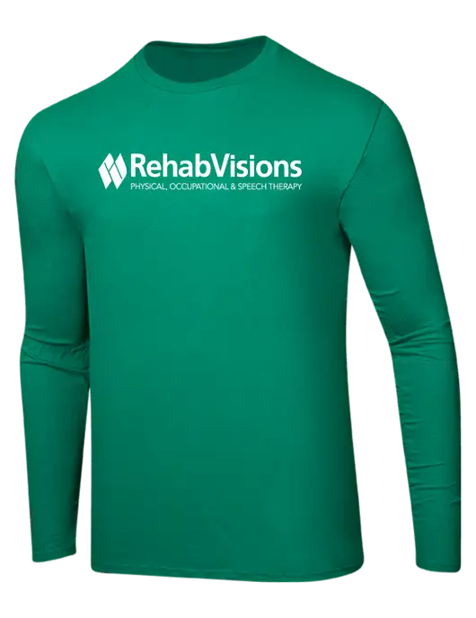 RehabVisions Ring Spun Kelly Green 4.5 oz Long Sleeve T-Shirt w/RehabVisions Logo