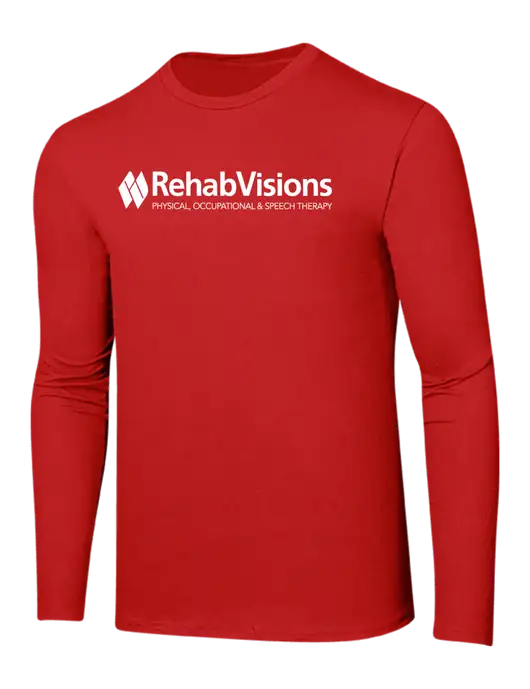 RehabVisions Ring Spun Dark Red 4.5 oz Long Sleeve T-Shirt w/RehabVisions Logo