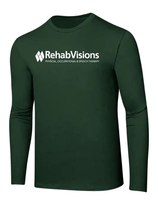 RehabVisions Ring Spun Forest Green 4.5 oz Long Sleeve T-Shirt w/RehabVisions Logo