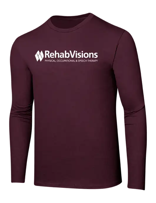 RehabVisions Ring Spun Maroon 4.5 oz Long Sleeve T-Shirt w/RehabVisions Logo