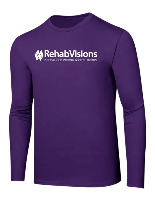 RehabVisions Ring Spun Purple 4.5 oz Long Sleeve T-Shirt w/RehabVisions Logo