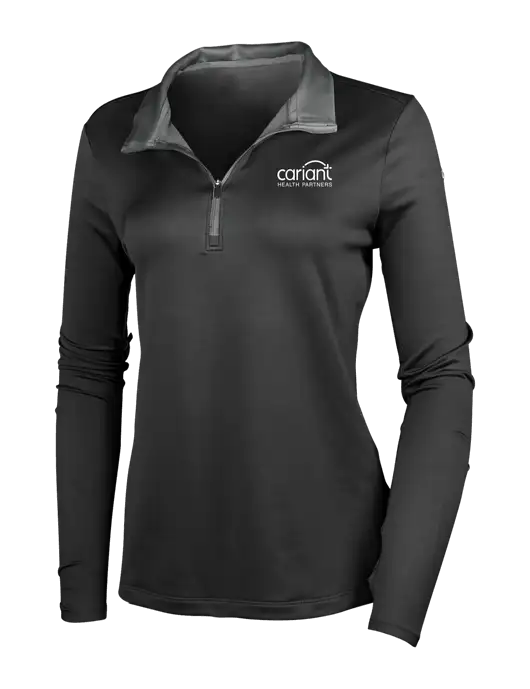 Cariant NIKE Black/Dark Grey Womens Dry-Fit Stretch 1/2 Zip Cover-Up w/Cariant Logo