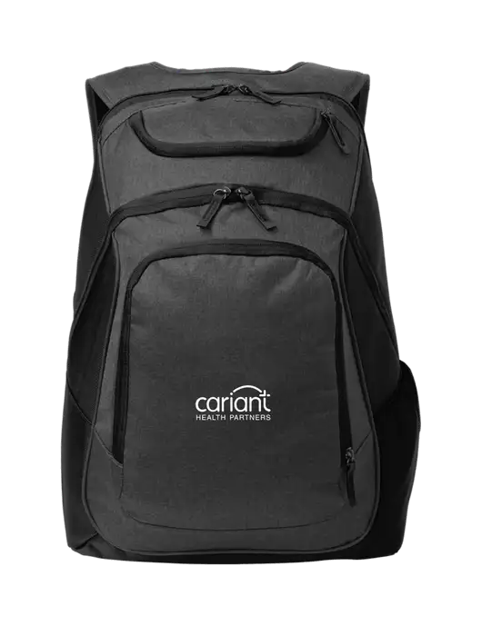 Cariant Executive Graphite Heather/Black Laptop Backpack w/Cariant Logo