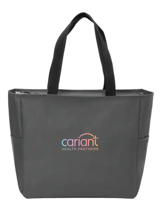 Cariant Everyday Charcoal Zip Tote Dark w/Cariant Logo
