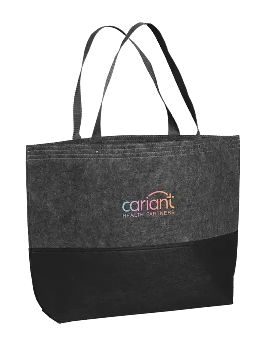 Cariant Large Felt Black/Felt Charcoal Tote w/Cariant Logo