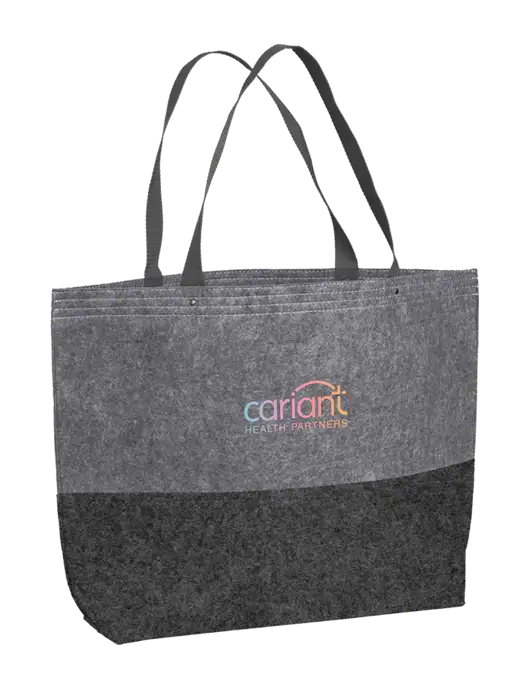 Cariant Large Felt Charcoal/Felt Grey Tote w/Cariant Logo
