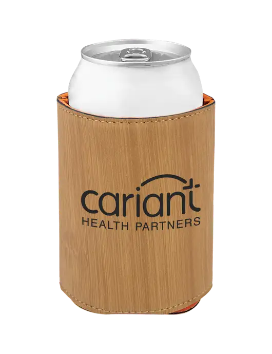 Cariant Bamboo Leatherette Beverage Holder w/Cariant Logo
