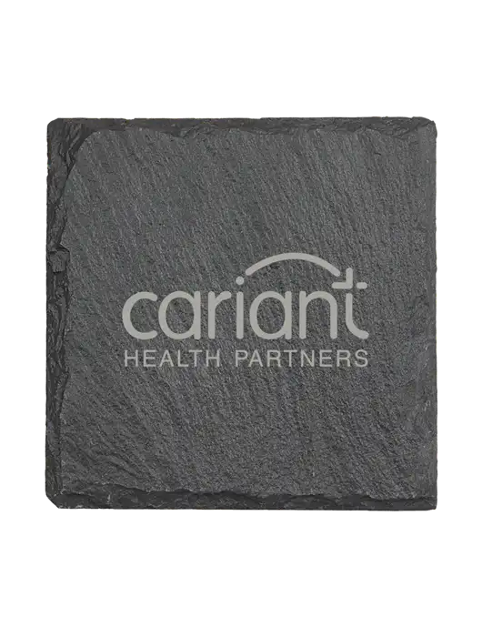 Cariant Square Slate Coaster, 4 x 4 w/Cariant Logo