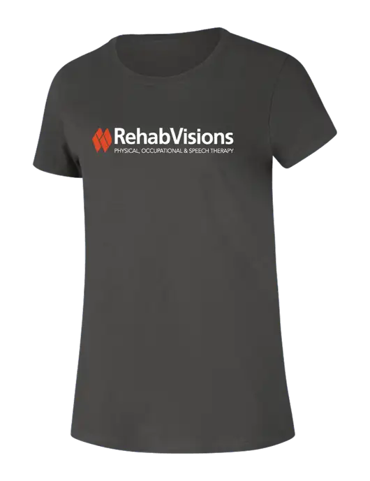 RehabVisions Womens Ring Spun Charcoal 4.5 oz T-Shirt w/RehabVisions Logo