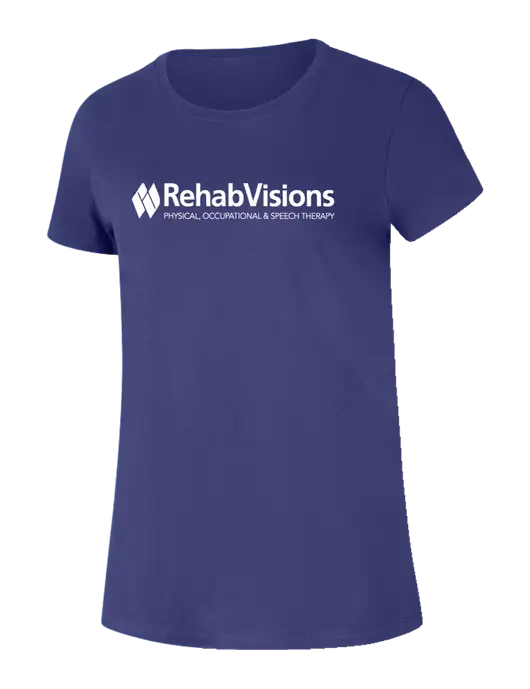 RehabVisions Womens Ring Spun Navy 4.5 oz T-Shirt w/RehabVisions Logo