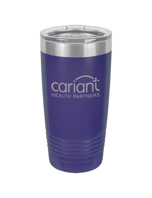 Cariant Polar Camel 20 oz Powder Coated Purple Vacuum Insulated Tumbler w/Cariant Logo