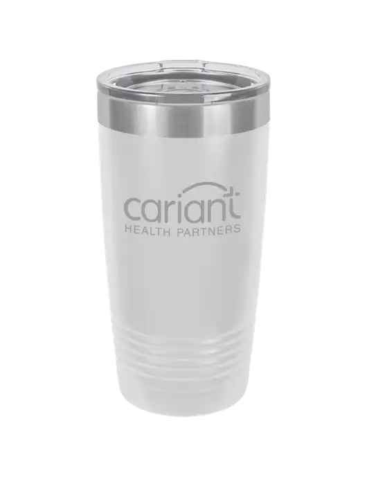 Cariant Polar Camel 20 oz Powder Coated White Vacuum Insulated Tumbler w/Cariant Logo