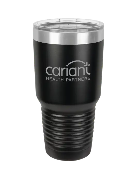 Cariant Polar Camel 30 oz Powder Coated Black Vacuum Insulated Tumbler w/Cariant Logo