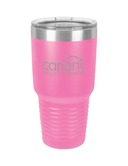 Cariant Polar Camel 30 oz Powder Coated Pink Vacuum Insulated Tumbler w/Cariant Logo