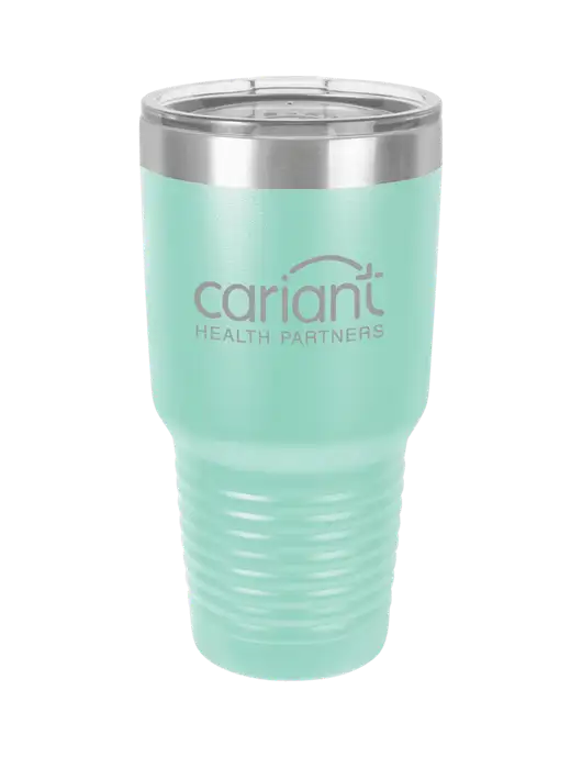 Cariant Polar Camel 30 oz Powder Coated Seafoam Vacuum Insulated Tumbler w/Cariant Logo