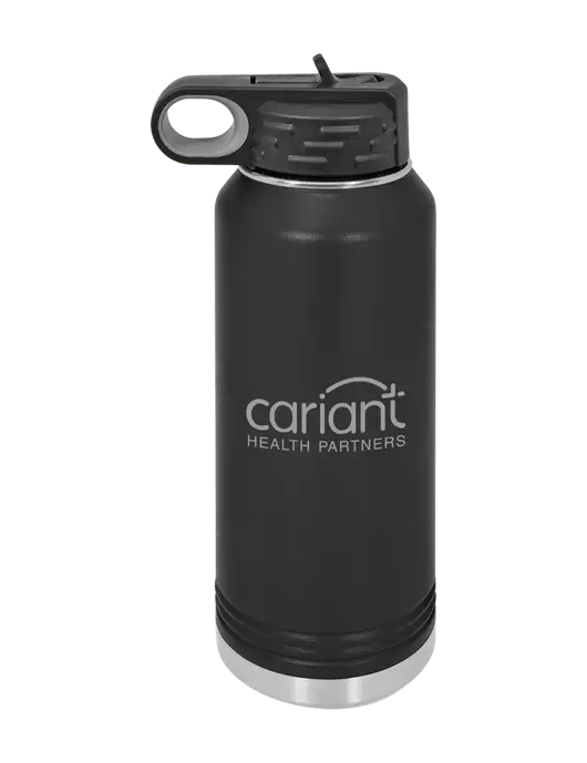 Cariant Polar Camel 32 oz Powder Coated Black Vacuum Insulated Water Bottle w/Cariant Logo