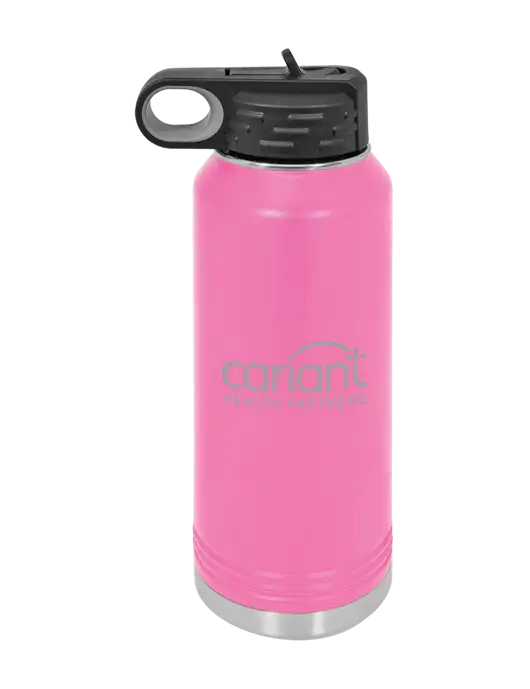 Cariant Polar Camel 32 oz Powder Coated Pink Vacuum Insulated Water Bottle w/Cariant Logo