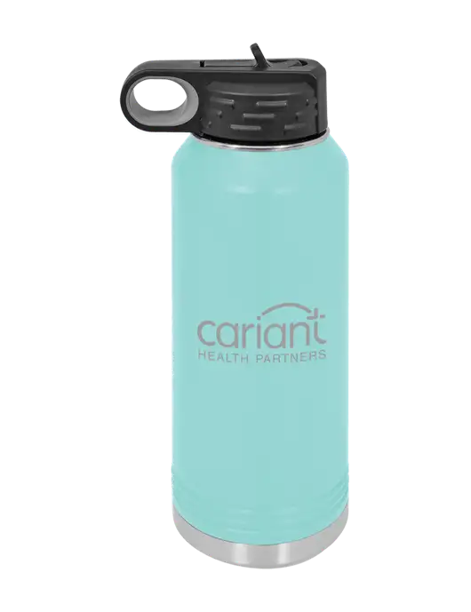 Cariant Polar Camel 32 oz Powder Coated Seafoam Vacuum Insulated Water Bottle w/Cariant Logo