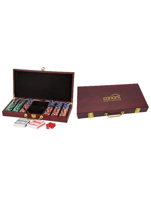 Cariant Rosewood Poker Set, 300 Chips w/Cariant Logo