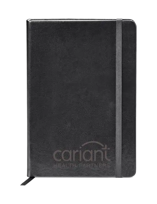 Cariant Fabrizio Black Hard Cover 5.75 x 8.3 Journal w/Cariant Logo