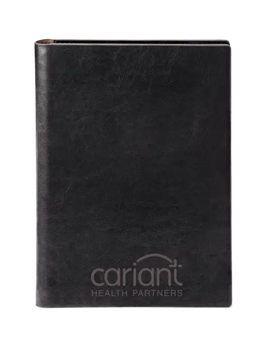Cariant Fabrizio Black 7 x 9.625 Padfolio & Refillable Notepad w/Cariant Logo