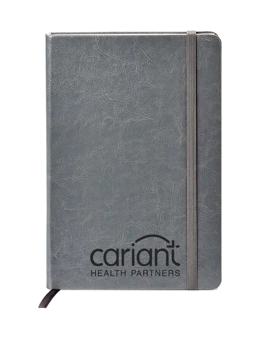 Cariant Fabrizio Grey Hard Cover 5.75 x 8.3 Journal w/Cariant Logo