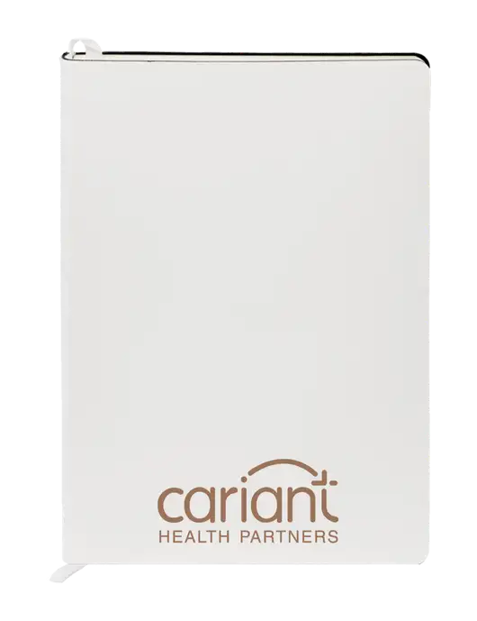 Cariant Fabrizio White Soft Cover 5.75 x 8.125 Journal w/Cariant Logo