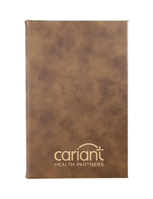 Cariant Rustic Leatherette 5.25 x 8.25 Journal w/Cariant Logo