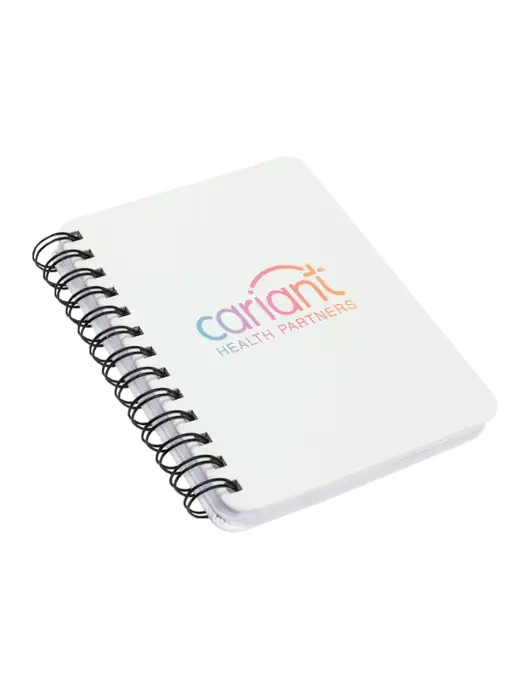 Cariant Sturdy White Hardcover Notebook, 5.25 x 7 w/Cariant Logo