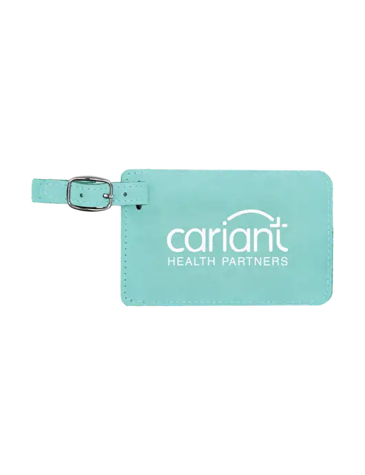 Cariant Seafoam Leatherette Luggage Tag w/Cariant Logo