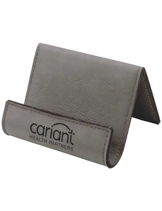 Cariant Grey Leatherette Card & Phone Holder w/Cariant Logo