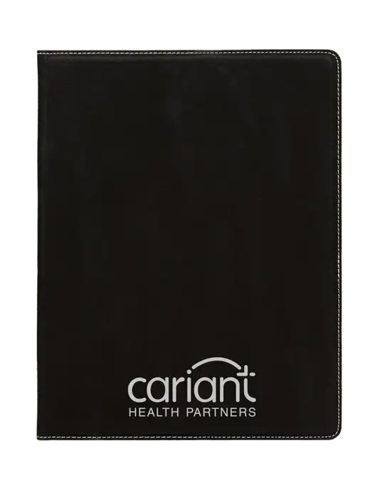 Cariant Black Leatherette 7 x 9 Portfolio with Notepad w/Cariant Logo