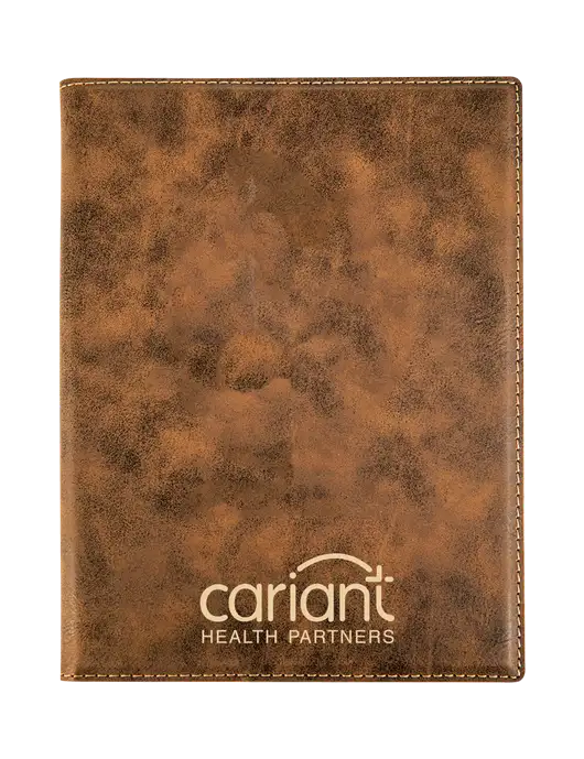 Cariant Rustic Leatherette 7 x 9 Portfolio with Notepad w/Cariant Logo