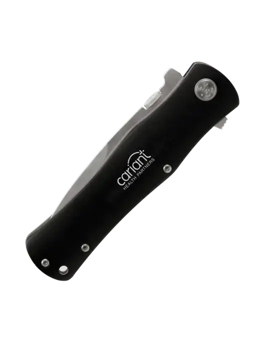 Cariant Black Folding Knife with Pocket Clip w/Cariant Logo