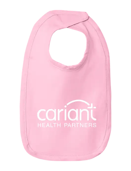 Cariant Rabbit Skins Pink Infant Premium Jersey Bib w/Cariant Logo