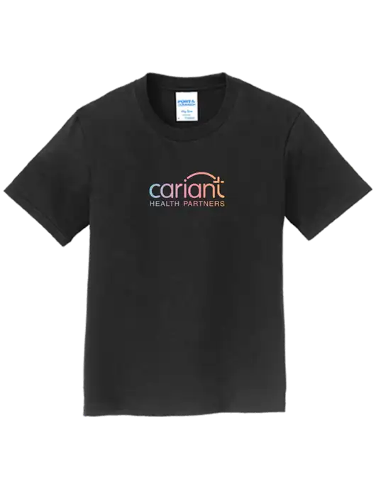 Cariant Youth Ring Spun Jet Black 4.5 oz T-Shirt w/Cariant Logo