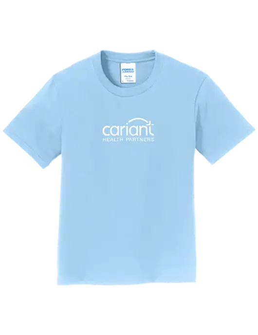 Cariant Youth Ring Spun Light Blue 4.5 oz T-Shirt w/Cariant Logo