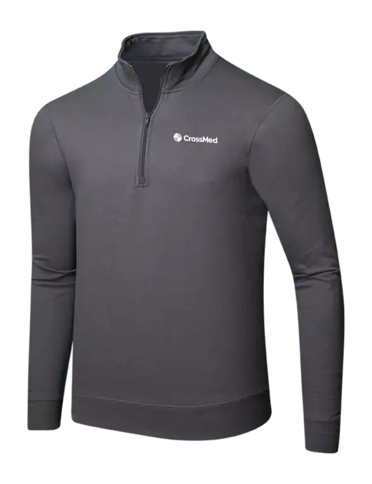 CrossMed Charcoal 8.5 oz Ring Spun 1/4 Zip Pullover Sweatshirt w/CrossMed Logo